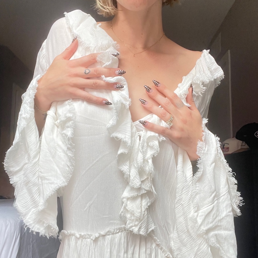 White Ruffled Blouse
